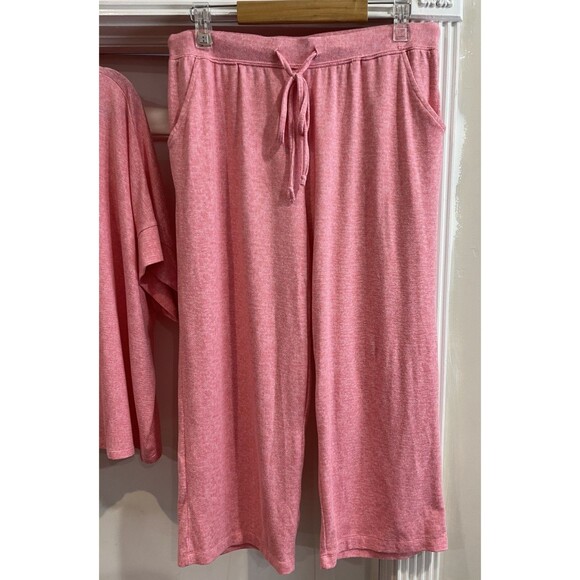 Softies Dream JerseyCowl Neck Lounge Set Peach Sz L/XL Quiet Luxury Athleisure - Picture 5 of 14